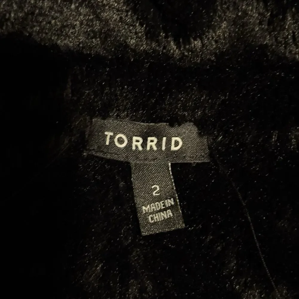 Torrid Womens Black Wind & Water Resistant Faux Fur Hooded Jacket Plus Size 2 - Picture 12 of 16